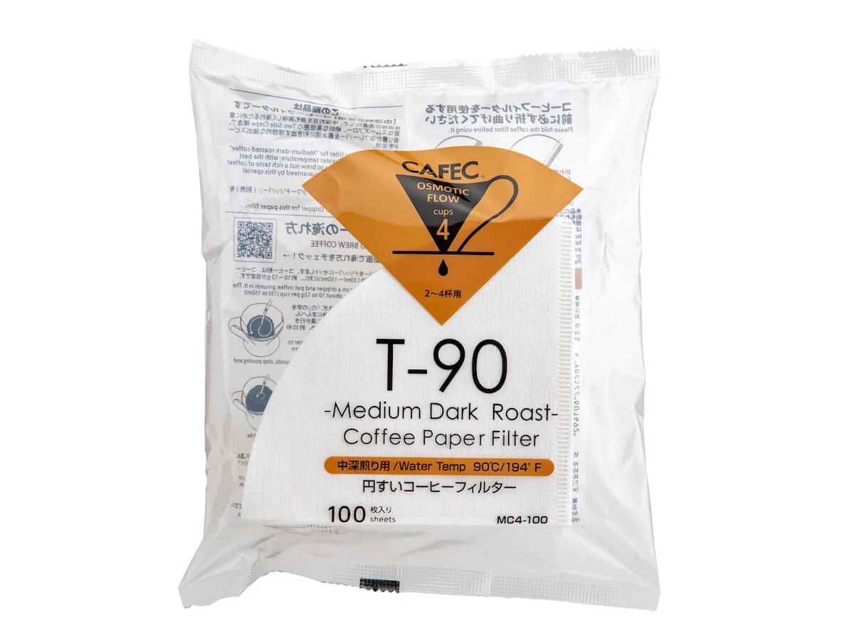 CAFEC | T90 MEDIUM-DARK ROAST COFFEE PAPER FILTERS (100PK)