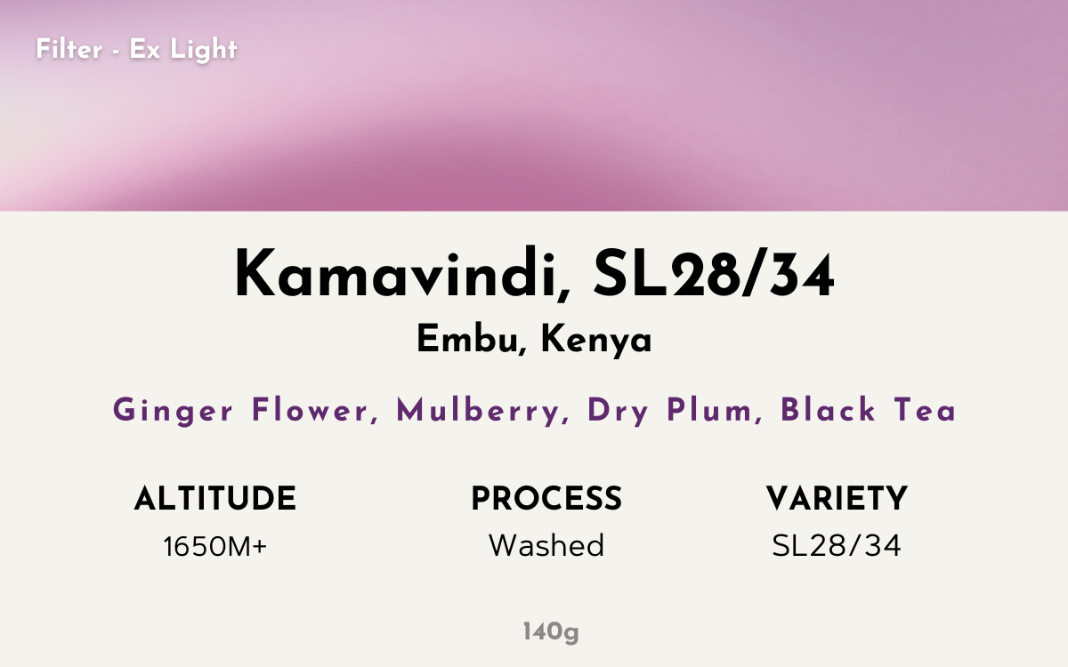 Kamavindi - Kenya | Traditional Washed , SL28/34 [Filter / Ex Light]