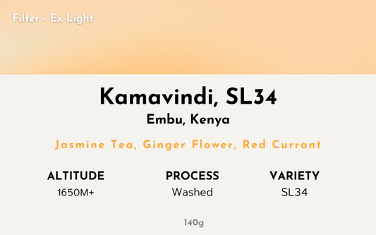 Kamavindi - Kenya | Traditional Washed , SL34 [Filter / Ex Light]